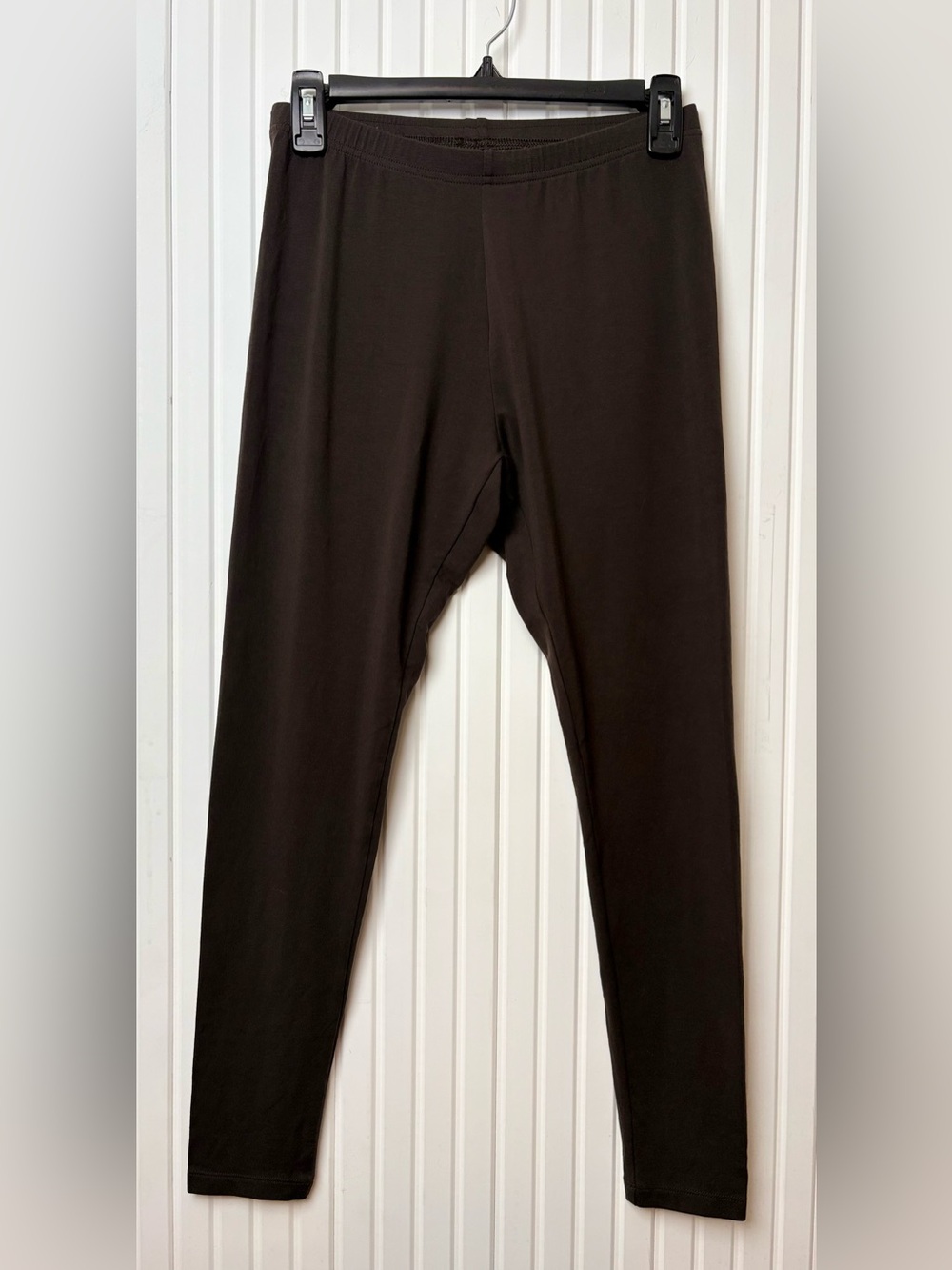 J. Jill Women Brown Pima Cotton Ankle Leggings S Lounge Minimalist Neutral Basic